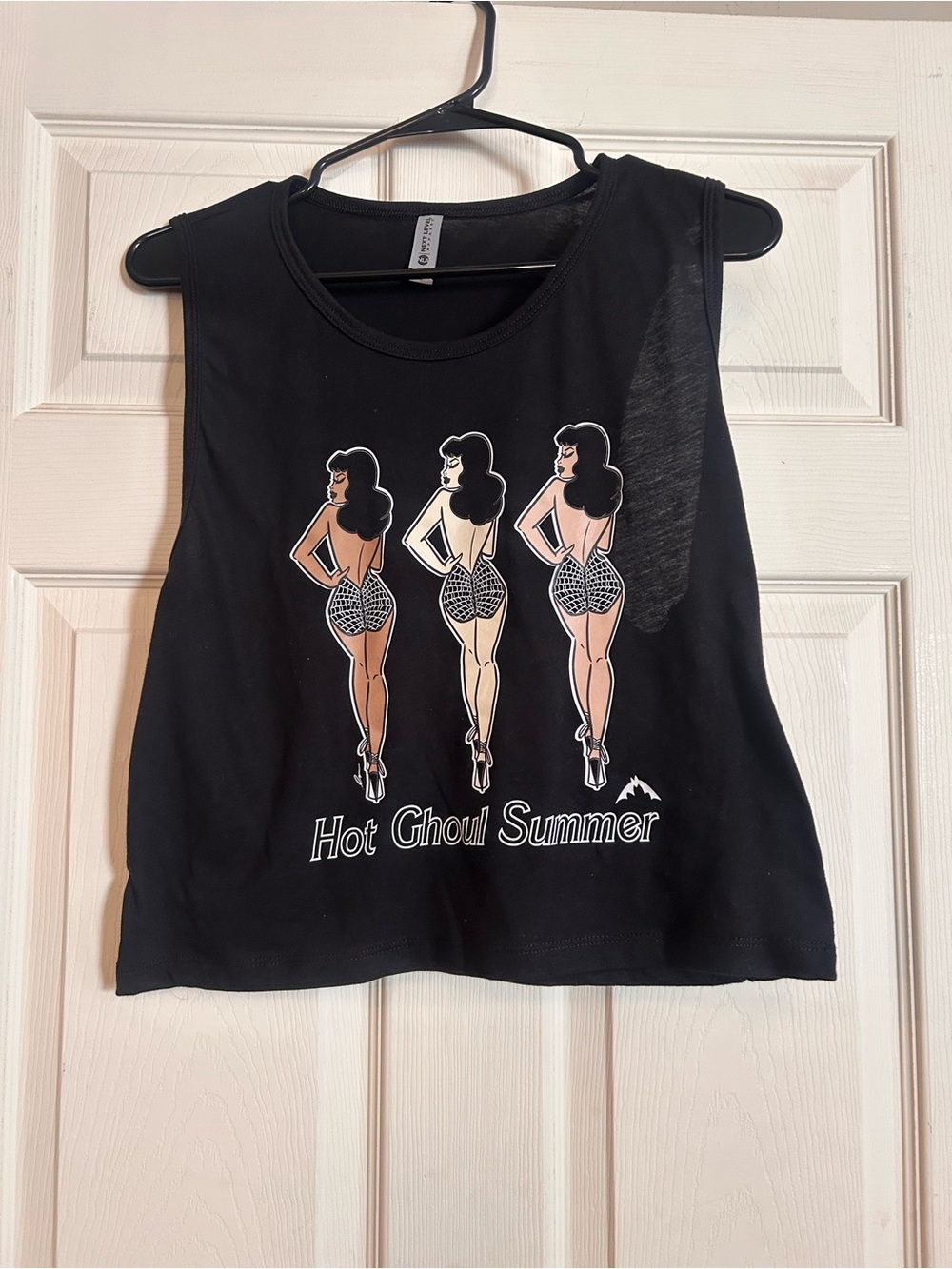 Hot Ghoul Summer Black Graphic Crop Tank Top